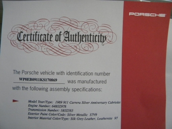 1989 Porsche 25th Silver Anniversary 